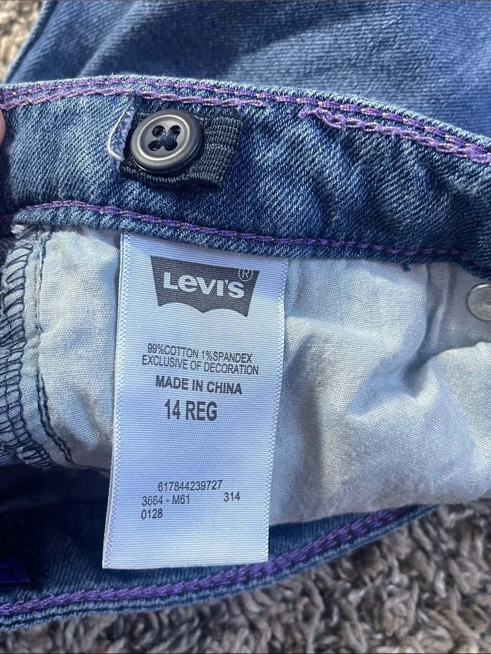 Girls Levis Denim Leggings girls size 14 regular adjustable waist skinny jeans